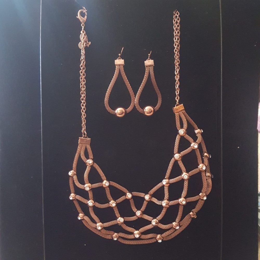 Mesh Necklace w/earrings by Serena Williams